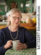Senior woman with mug