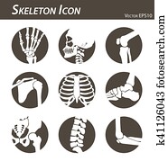skelett, symbol skelett, symbol