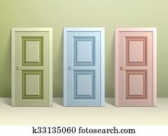 Three doors on the floor