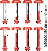 vector goal thermometers at different levels vector goal thermometers at different levels