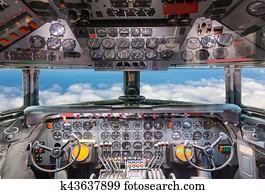 Airplane cockpit view. Airplane cockpit view.