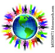 hände erreichen, erde