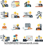 ingenieur, symbol, flache ingenieur, symbol, flache
