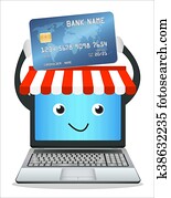 laptop, on-line forretning