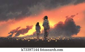 the couple in glowing flowers land the couple in glowing flowers land