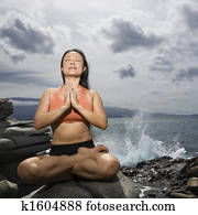 Woman practising yoga
