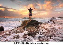 Zest Life, Praise God, Love Nature, Sunrise turbulent seas arms 