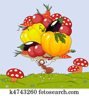 נמלה אדומה, ציור היתולי