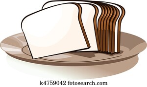 Loaf of bread, black and white Stock Illustration | szo0635 | Fotosearch