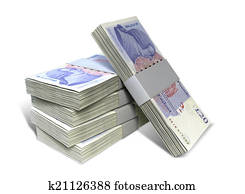 British Pound Sterling Notes Bundles Stack