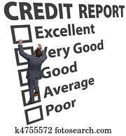 Business man build credit score rating up