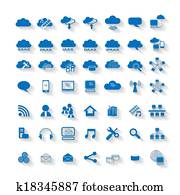Cloud computing network web icon Cloud computing network web icon