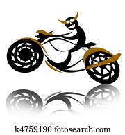 Devil biker on motorcycle Devil biker on motorcycle