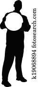 Man with Round Frame Silhouette Man with Round Frame Silhouette