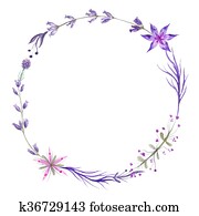Purple Watercolor Wreath Purple Watercolor Wreath