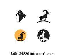 ziege, logo, schablone ziege, logo, schablone