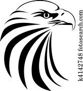 águia, cabeça, tatuagem