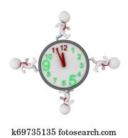 3D Characters working around the clock 3D Characters working around the clock