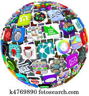 App Icons in a Sphere Pattern