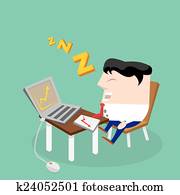 hombre de negocios, se quedar dormido, en, el suyo, trabajo