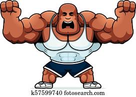 karikatur, trainer, zornige karikatur, trainer, zornige