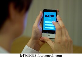 móvel, operação bancária