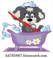 Puppy in the bath Puppy in the bath