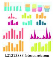 satz, von, infographic, diagramm, elemente, für, design.