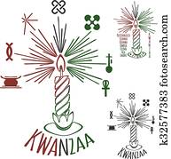 símbolos, de, kwanzaa