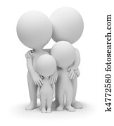 3d, pequeno, pessoas, -, família