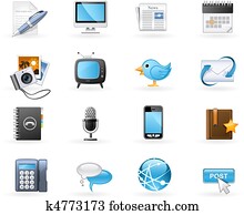 Communication channels icon set Communication channels icon set
