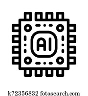 künstliche intelligenz, mikrochip, vektor, zeichen, symbol künstliche intelligenz, mikrochip, vektor, zeichen, symbol