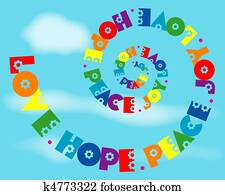 Love Hope Peace Joy Rainbow Spiral Love Hope Peace Joy Rainbow Spiral