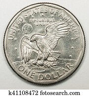 US Dollar Coin Reverse Featuring Eagle Landing on the Moon