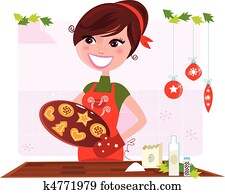 Woman preparing christmas cookies Woman preparing christmas cookies