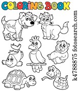 ausmalbilder, mit, haustiere, 2 ausmalbilder, mit, haustiere, 2