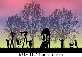 Children at the playground. Children at the playground.
