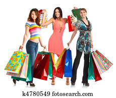 feliz, shopping, pessoas.