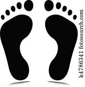 footprint vector silhouettes