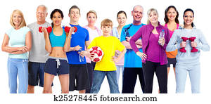 gruppe, i, duelighed, folk.