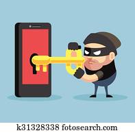 Hacker hacking smartphone Hacker hacking smartphone