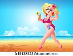 Happy Woman on the Beach Happy Woman on the Beach
