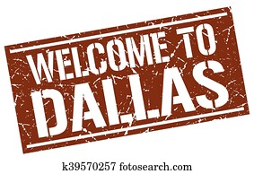 herzlich willkommen, to, dallas, briefmarke