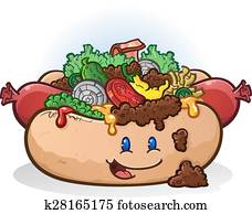 Hot Dog Cartoon Character Hot Dog Cartoon Character