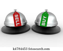 Hotel bell with labels buy and sell