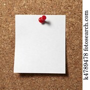 notes with push pins on cork board office business