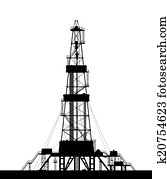 Oil rig silhouette isolated on white background. Oil rig silhouette isolated on white background.