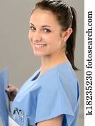 Portrait of medical intern looking at camera