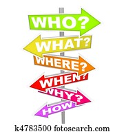 Questions on Arrow SIgns - Who What Where When Why How Questions on Arrow SIgns - Who What Where When Why How