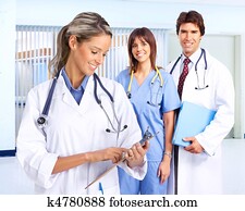 Smiling medical people